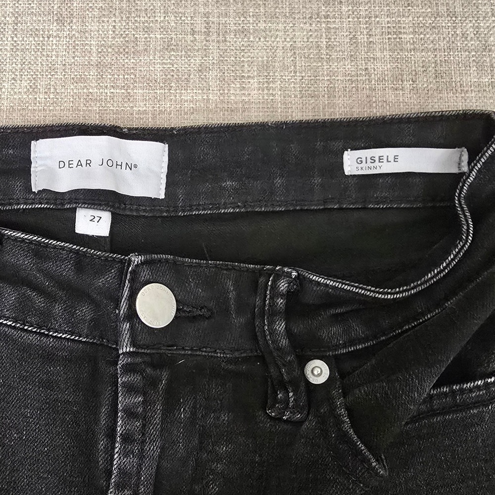 Dear John Gisele Skinny Jeans Black Denim Size 27 DPM-11-D214-BAW - Picture 4 of 7